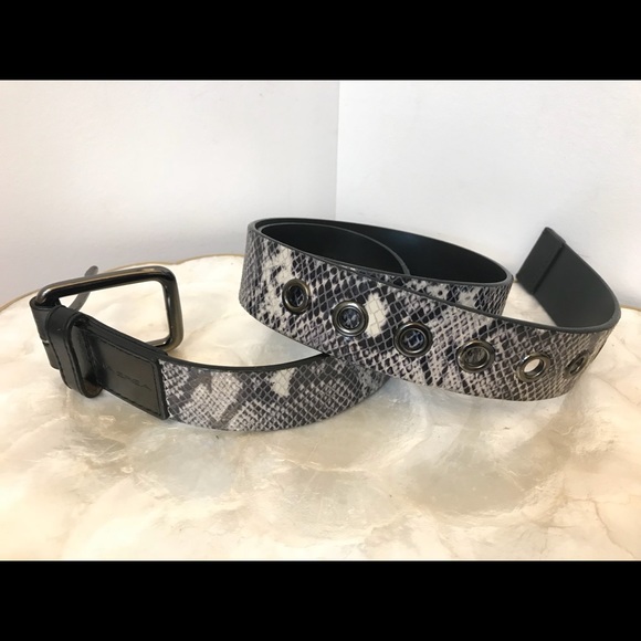 Via Spiga Accessories - VIA SPIGA Snakeskin Print Genuine Belt 42"